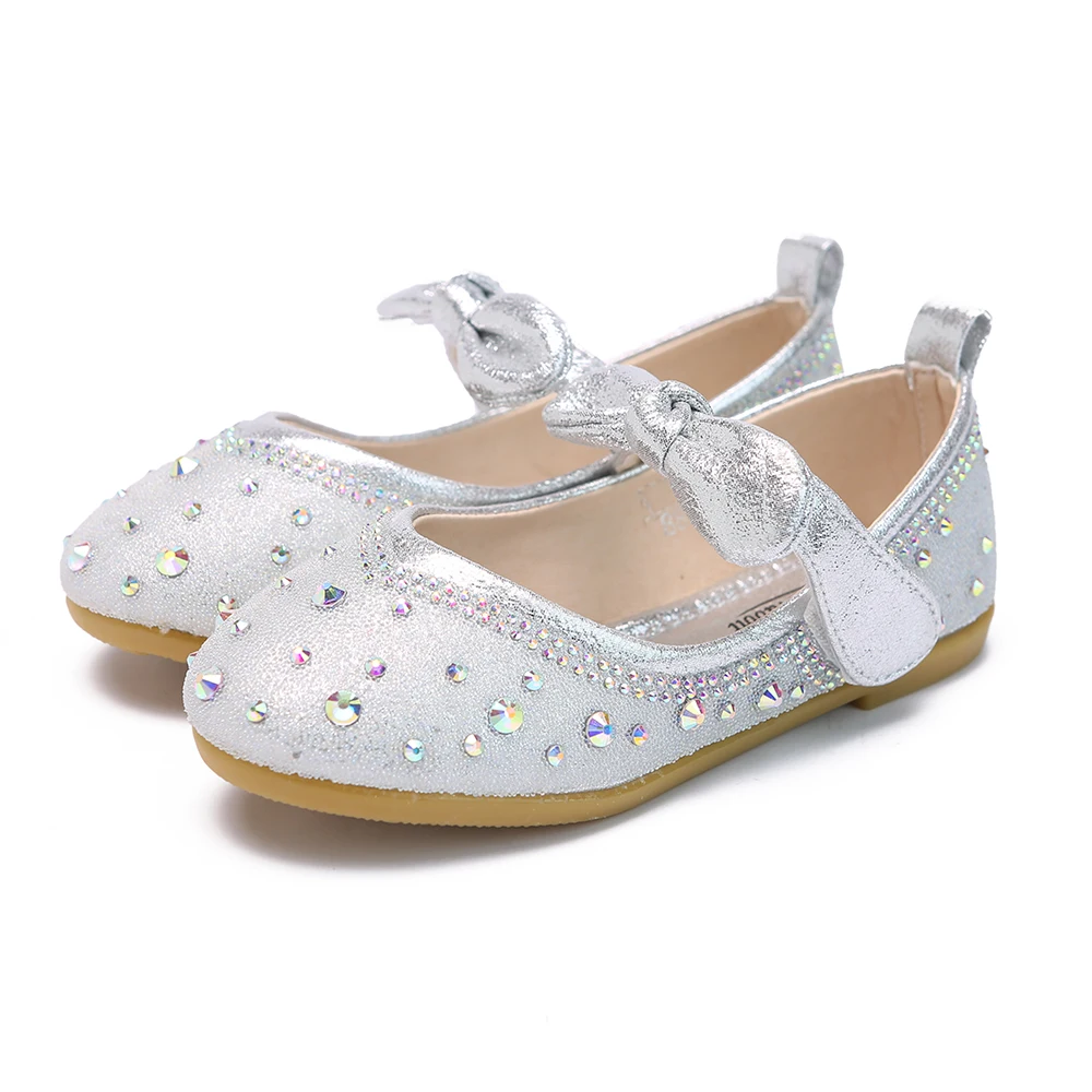 

new kids shoes china factory children bow buckle strap rubber outside princess dress shoes