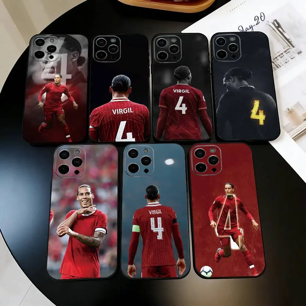 

FOOTBALL V-Virgil van D-Dijk Phone Case For iPhone 17,16,15,14,13,12,11 Plus,Pro Max,XS,Soft Silicone Black Cover