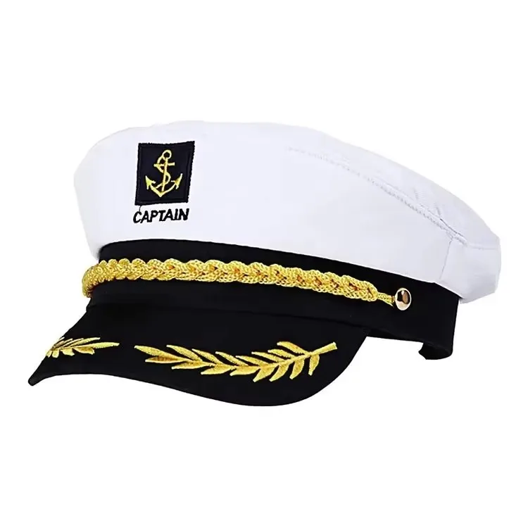 1-teiliges Set Yachtkapitänsmütze Seemannsmütze mit Schal Matrosenmütze Bootskostüm für Herren Damen Kapitäne Verkleidungsparty – Detail 16