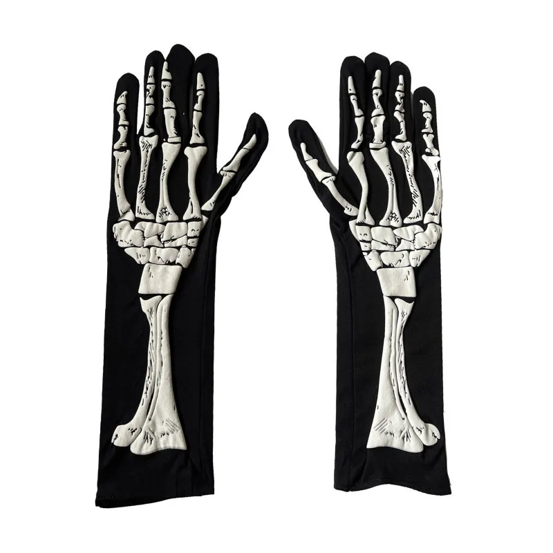 Halloween Zubehör 3d langes Schaums kelett 37cm leicht elastische Handschuhe für Männer und Frauen