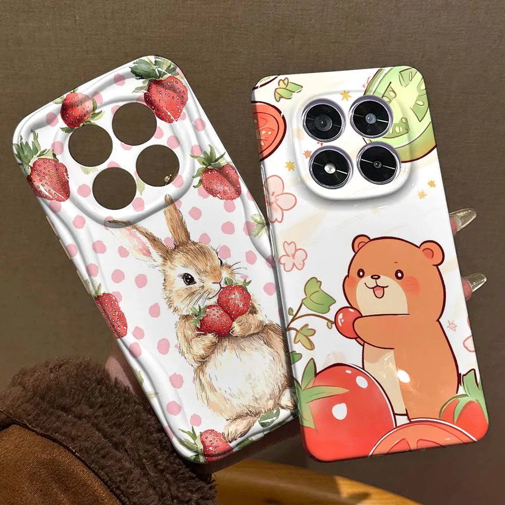 

Cat Rabbit Bear Cute For Redmi Note 15 14 13 12 12S 12T 11 11T 11S 10 10S SE Pro Plus 4G 5G Feilin Wave Oil Shell Cover
