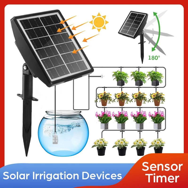 

2024 Latest Drip Irrigation Kit for Potted Plants Solar System for Garden Supported Automatic Watering System