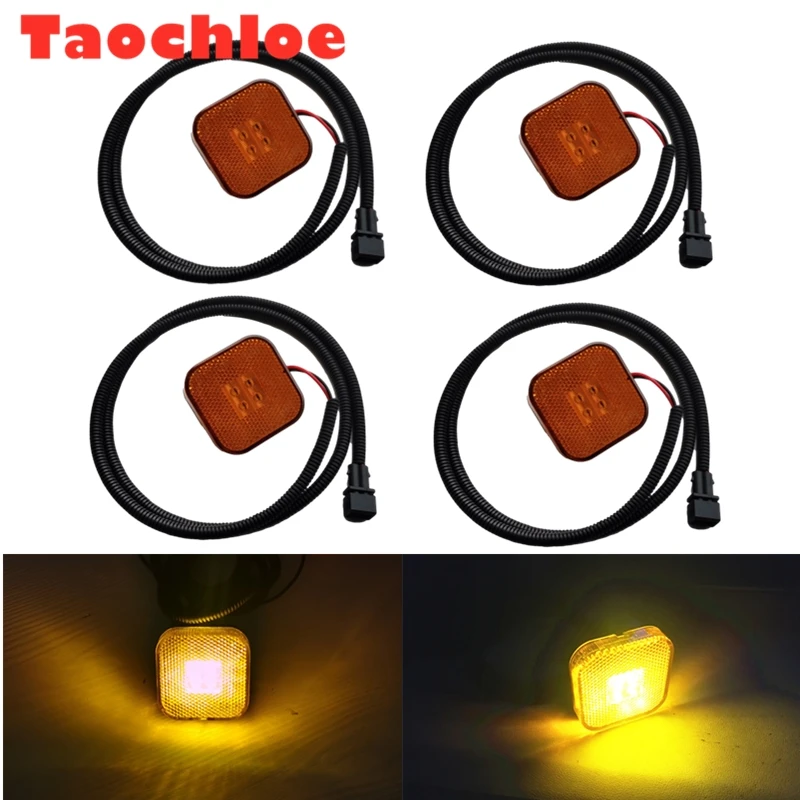 4x 2.4inch 24V LED side marker light for MAN Truck TGS/TGM Front Wheel Trims Fender Lamps OEM81252606101 81252606096 81252606097