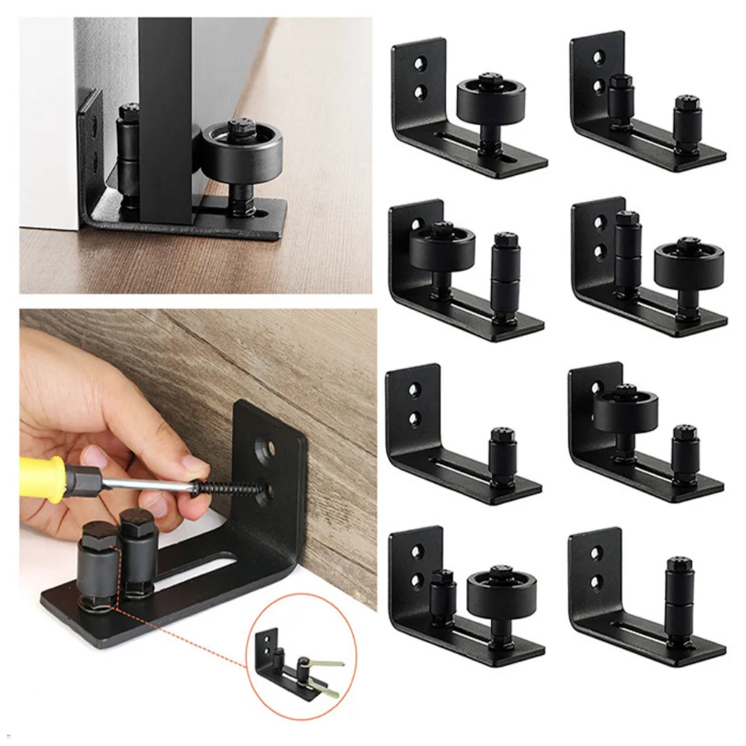 Adjustable Floor Guide for Sliding Barn Door Bottom 8 Assemble Setup Options Flush Flat Bottom Design for All Size Door