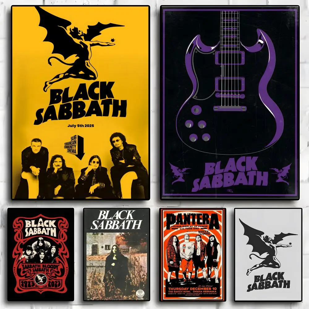 Cool Black Sabbath Band Painting Calligraphy Exhibition poster photo oil painting canvas synthetic fiber for living dining room