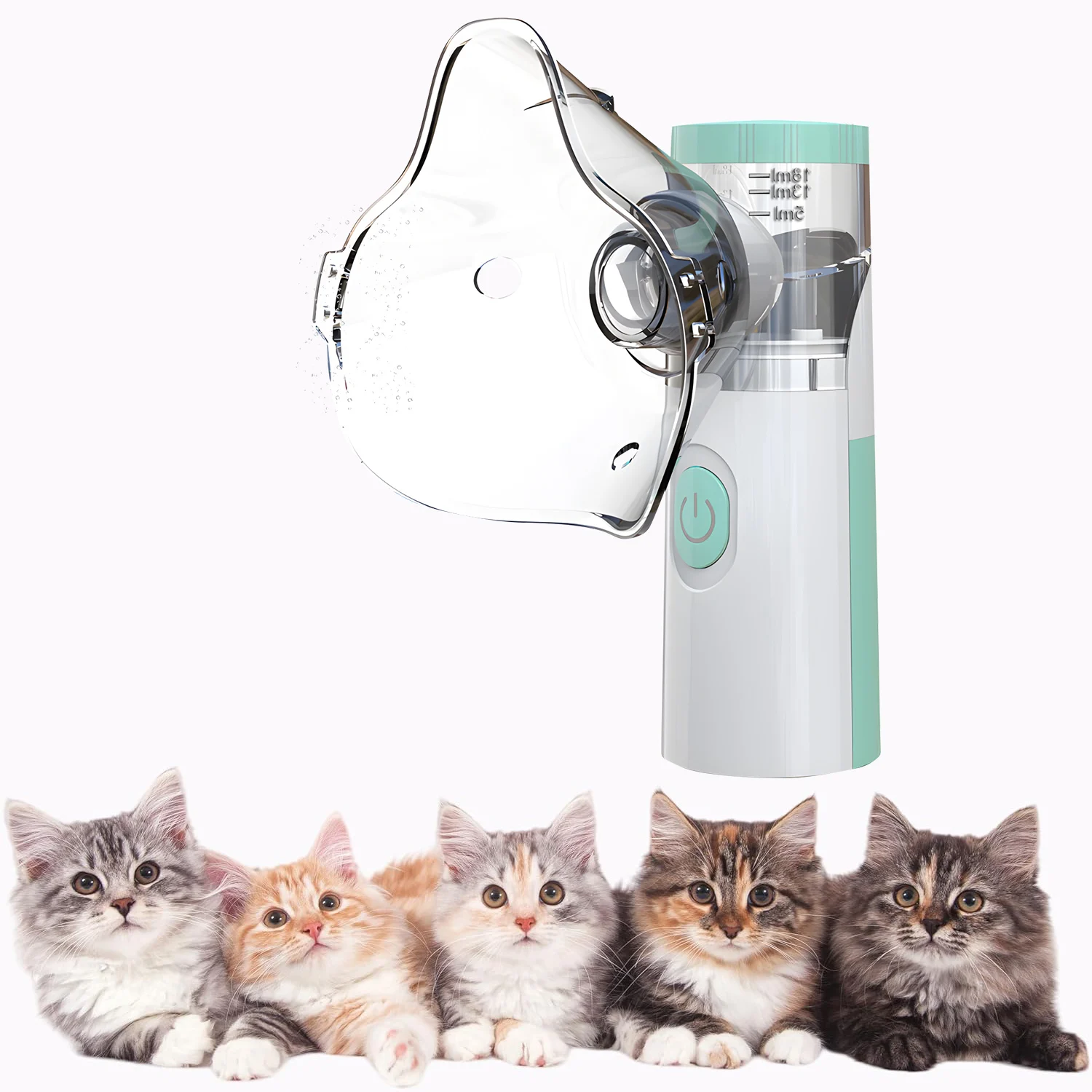 Haustier-Inhalator Tragbarer Handzerstäuber für Katzen und Hunde bei Erkältung, Husten, Rhinitis Haushalts-Sprühzerstäuber mit 2 Masken – Detail 1