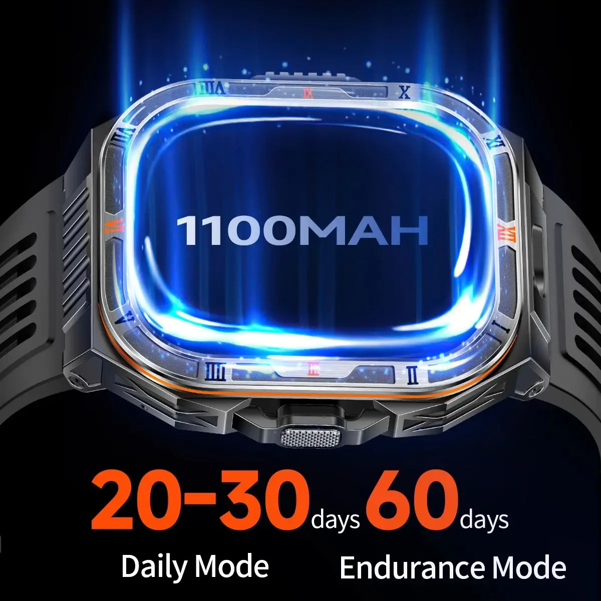 2026 New Military Grade Smart Watch for Men 2.01" AMOLED Screen 5ATM Waterproof Sports Fitness Tracker Bluetooth Call Function