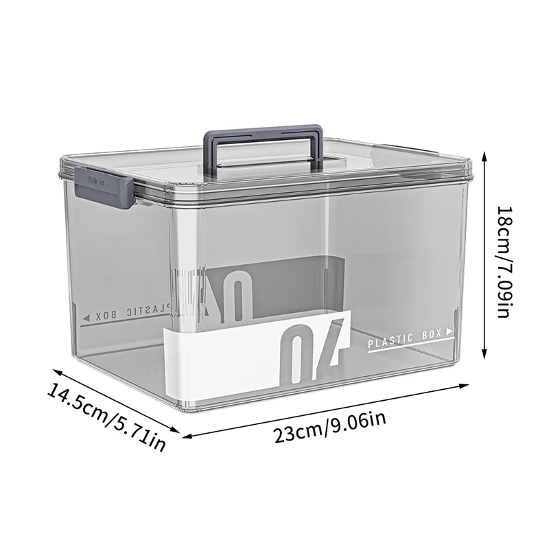 Transparent Storage Box With Handle Large Capacity Snack Toy Book Organizer Household Medicine Storage Box Storage Container