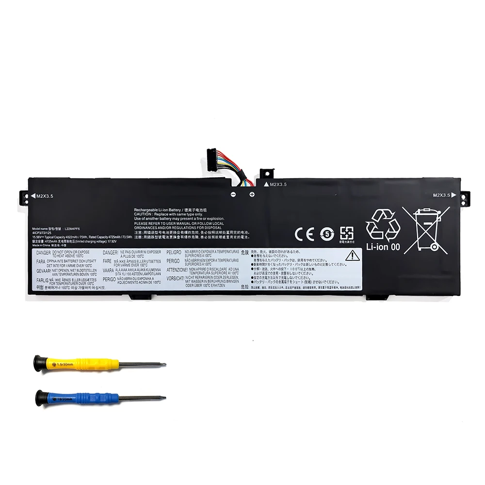 L22M4PF6 15.56V 75Wh 4822mAh Battery For Lenovo Yoga Pro 9 14IRP8 Slim Pro 9 14IRP8 series L22C4PF6 free tools