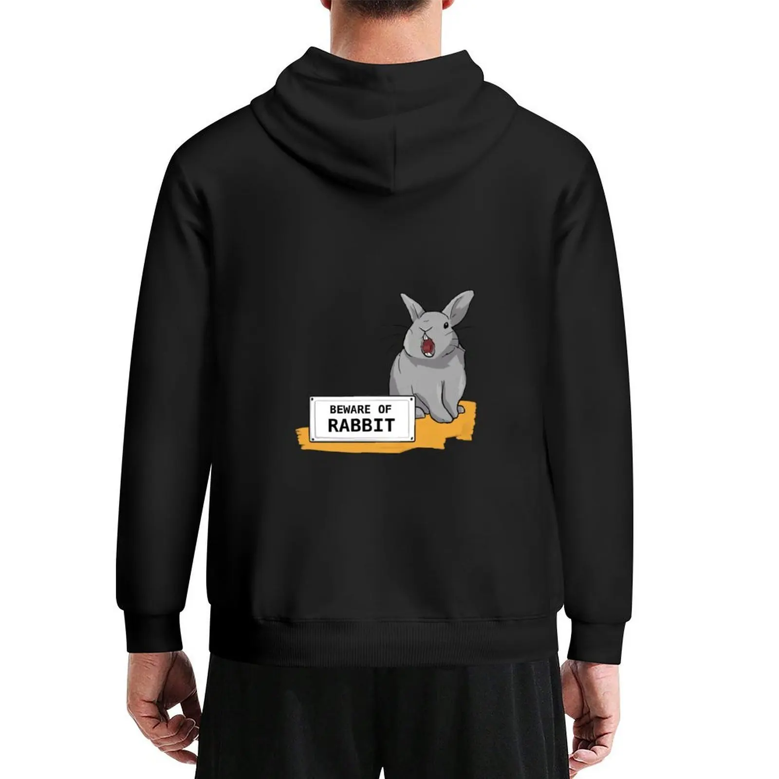 

Beware of Rabbit, Angry Bunny and Sign Hoodie mens clothing mens clothes autumn men's autumn clothes japanese hoodie