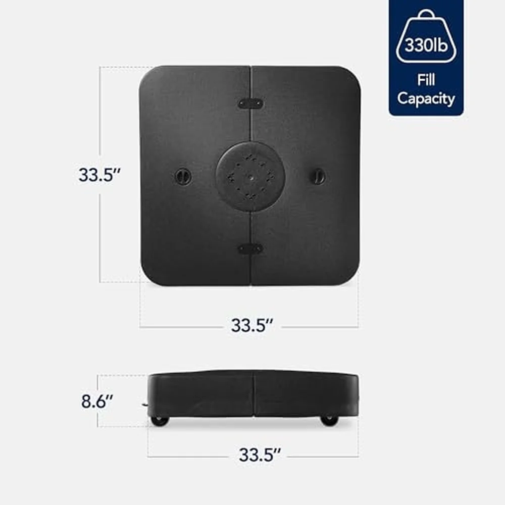 330lb Mobile Cantilever Offset Patio Umbrella Base Universal Fit Heavy Duty Outdoor Portable Stand w/Wheels Locks