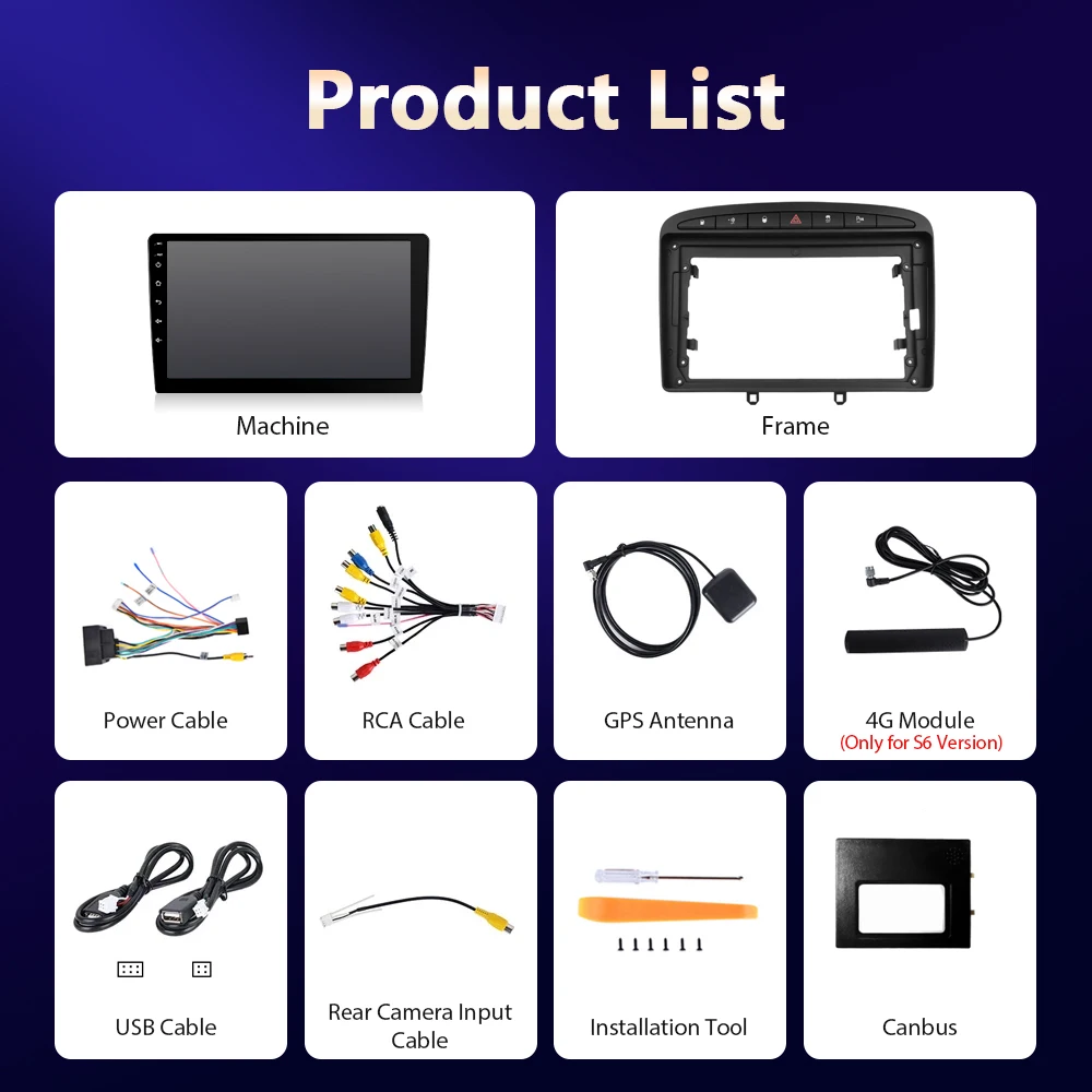 Camecho 6 + 128G اللاسلكية CarPlay أندرويد السيارات راديو السيارة لبيجو 308 408 2007 2008-2015 نظام تحديد المواقع ستيريو 4G واي فاي مشغل وسائط متعددة