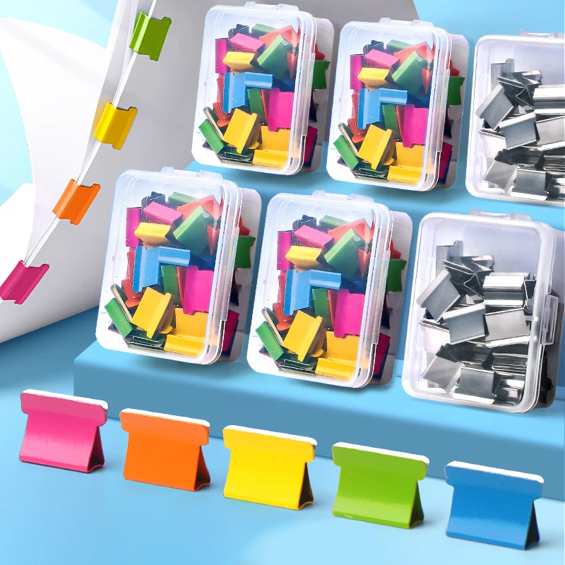 50pcs Paper Pusher Clips Set Binder Clips Paper Clamps for Office School Document Organizer Portable Clip Stapler Not Harm Paper