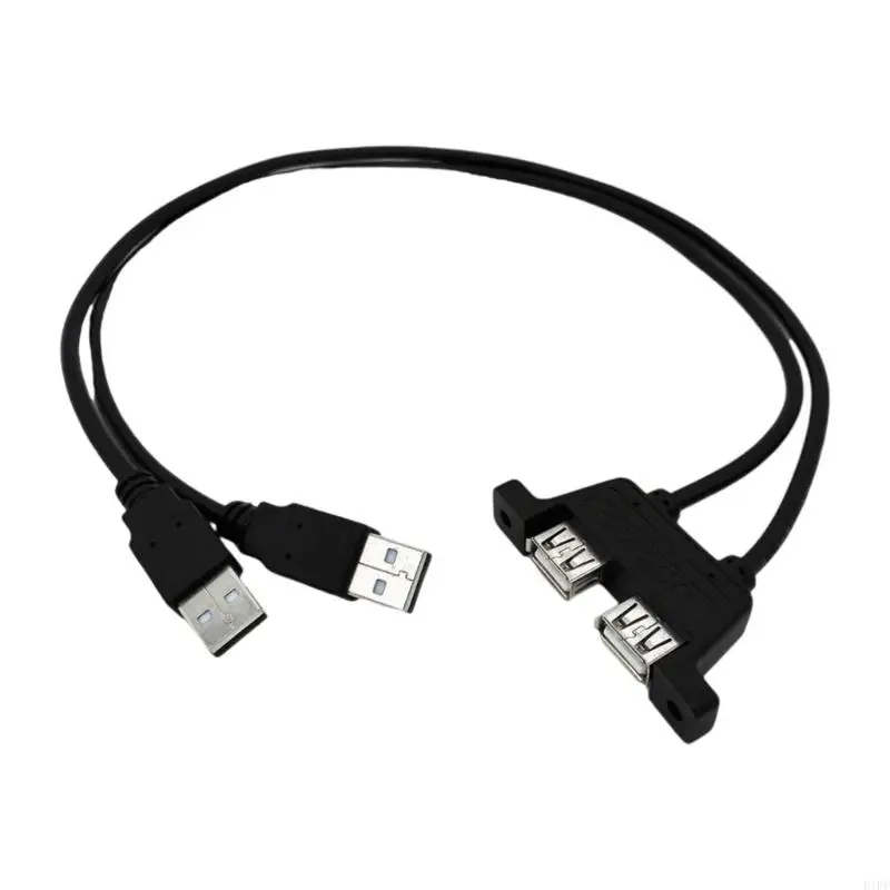 E1PF USB2.0 Splitter Double Female to Male Splitter Power Cord Extension Adapter