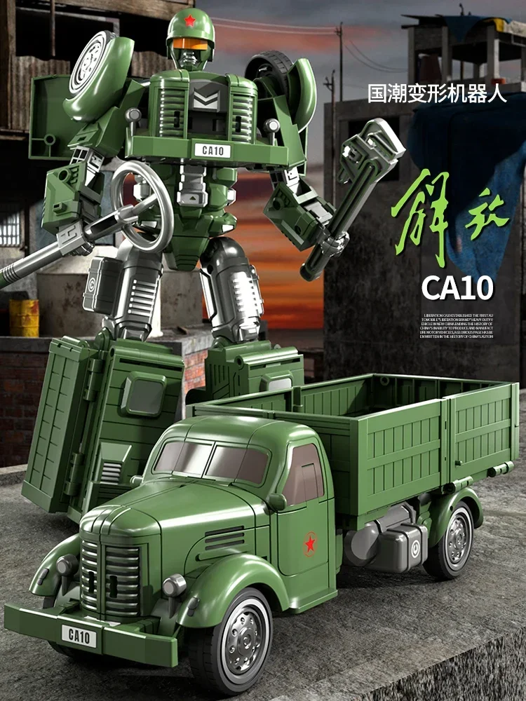 LI JIANG Li Jiang Bian Xing-Figurine d'Action Robot de Style Voiture Alberoise, Transformation group Hong Qi CA770 Jiefang CA10