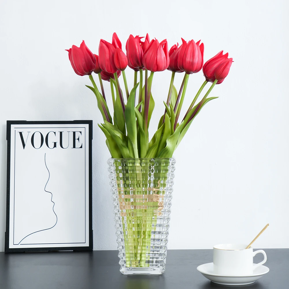 2025 New Silicone Tip Tulip Bouquet for Valentine\'s Day Wedding Decoration Fake Flowers Indoor Outdoor Home Garden Decoration