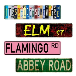 Vintage Road Signs, Retro Metal Tin Sign, Happy Place, Park Scenic, Country Road, Shop Decor, Man Cave Plates, 16x4 Inchs, WY003