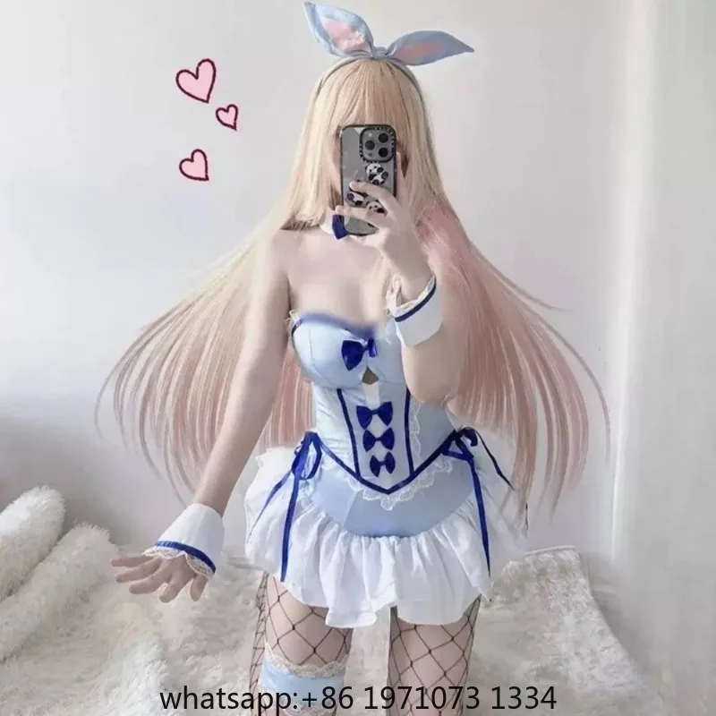 Anime My Dress Up Darling Kitagawa Marin Cosplay Costume Girl Blue Dress Cute Sexy Bunny Girl Uniform Halloween Clothes Outfit