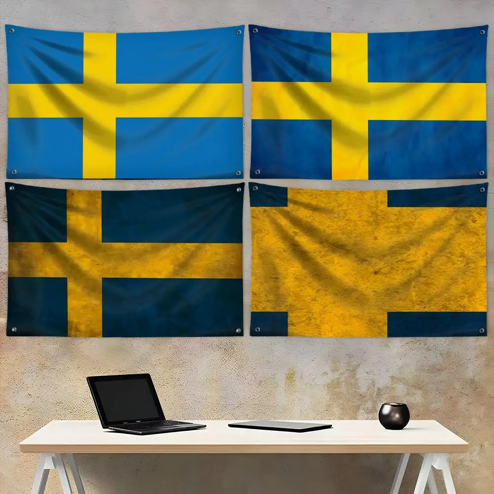 Sweden Flag Flags Fade-Resistant Fabric Garden Flag | Outdoor Hanging Sign for Shop Home