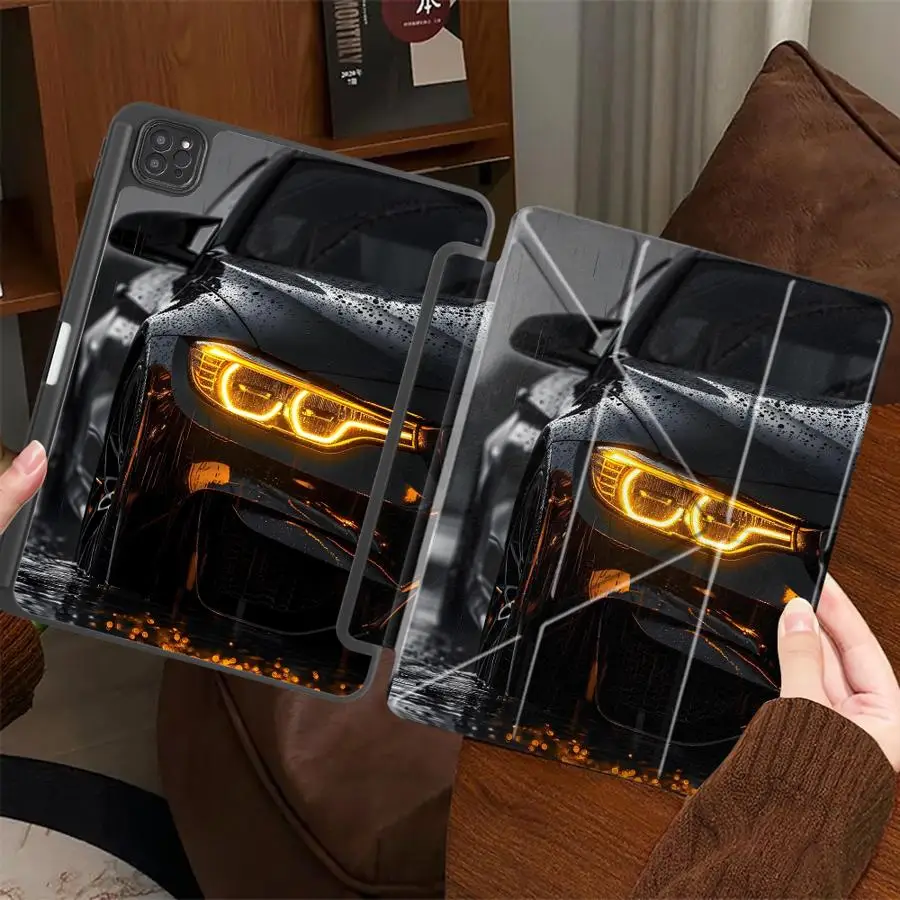 Fashion Blacks Sports Car Holder Cover Tablet Case For iPad Pro 2025 Mini 6 7 11th 10th 9th 8th 7th 12.9inch Air 4 5 M3 M2 1