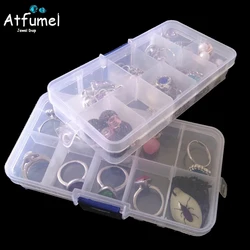 Caja de almacenamiento portรกtil de 10/15 compartimentos para joyerรญa, contenedor artesanal para pendientes, caja organizadora de baratijas DIY