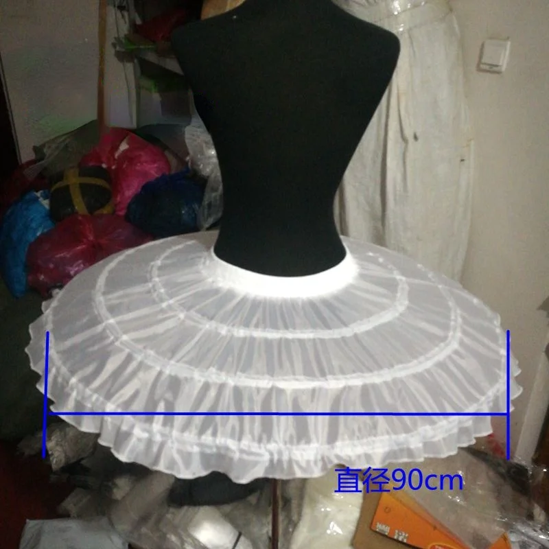 Girl Petticoat 3 Layers No Holes Three Layers Net White Ball Gown Flower Girl Dress Crinoline For Wedding Party Petticoat