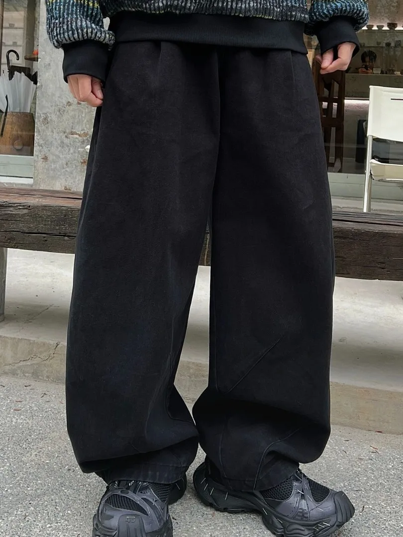 

High Waist Wide Leg Jeans Men's Casual Loose Fit Water Waed Faded Knife Denim Pants Premium Quali Brued Fini