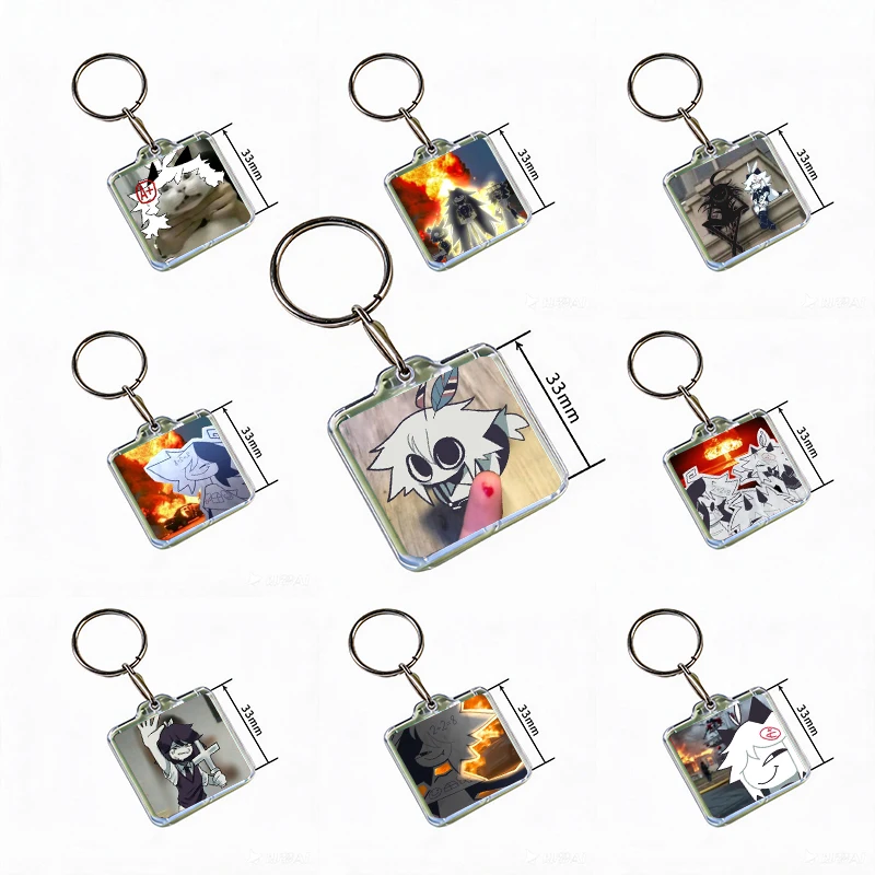 Cute Anime FPE Acrylic Keychain Handmade Hanging Ornaments for Clothes Backpack Decoration Accessories Gifts with Friends