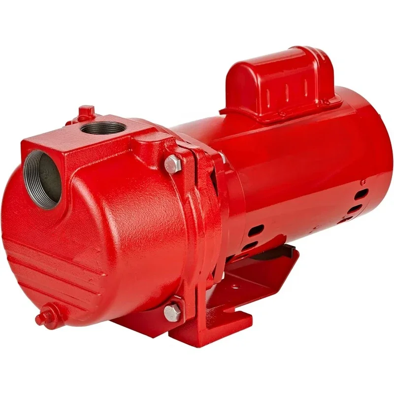 230 Volt, 2 HP, 76 GPM Cast Iron Sprinkler/Irrigation Pump with Thermoplastic Impeller, Red