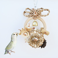 Parrot Bird Supplies Plant Straw Chewing Ring Natural Wood Chip Flower Pine Cone Grass Flower Chew Toy