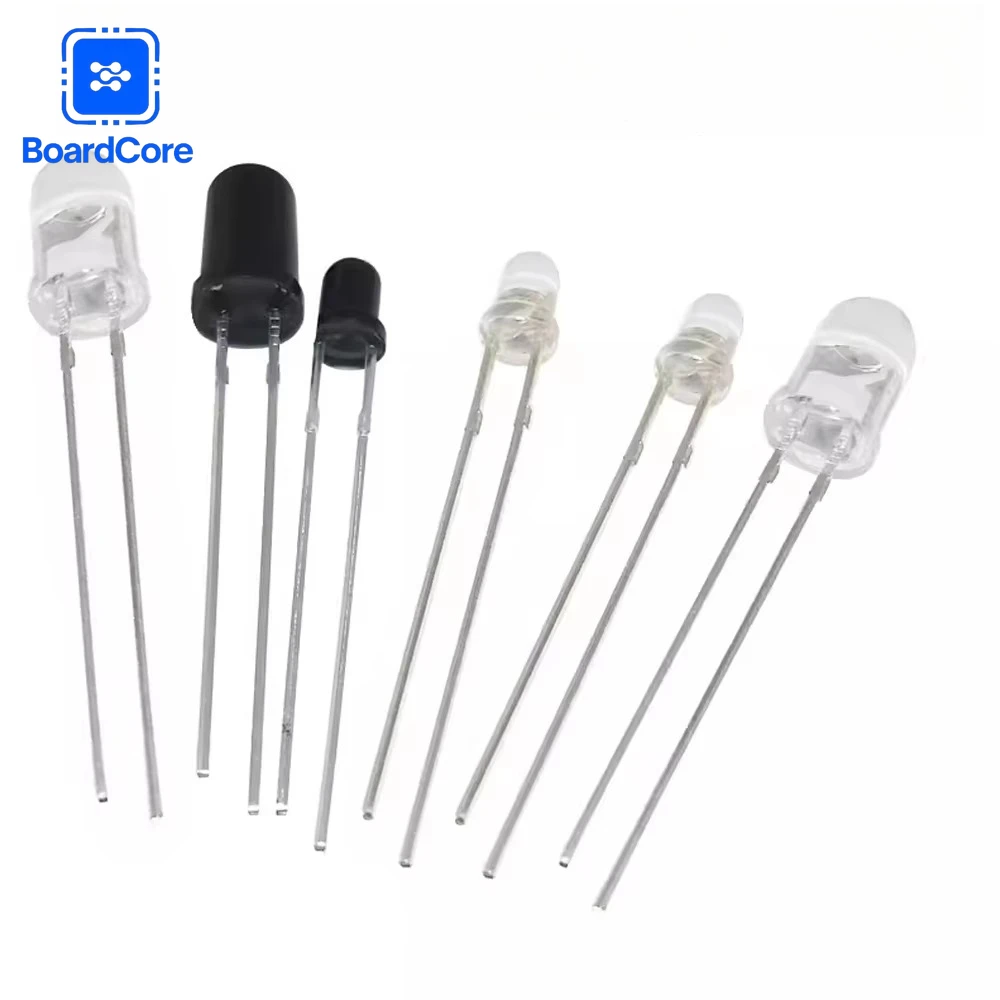 10 Pairs of 3mm and 5mm F3 and F5 LED 940nm Infrared Emitting and Receiving Diode Kits, Suitable for DIY Electronic Products