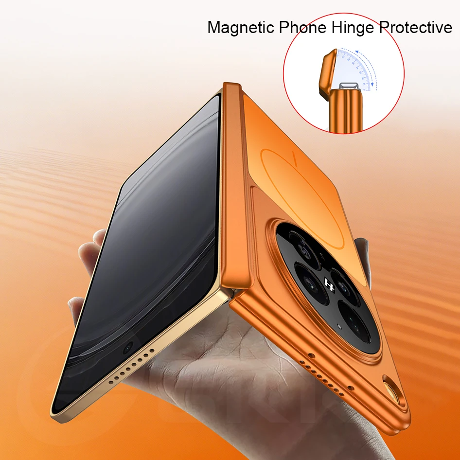 Magnetyczne etui na telefon z zawiasem do Oppo Find N6, tylko tył, magnetyczne ładowanie bezprzewodowe, plastikowa matowa twarda obudowa do Oppo Find N5 N3. — zdjęcie produktu 5