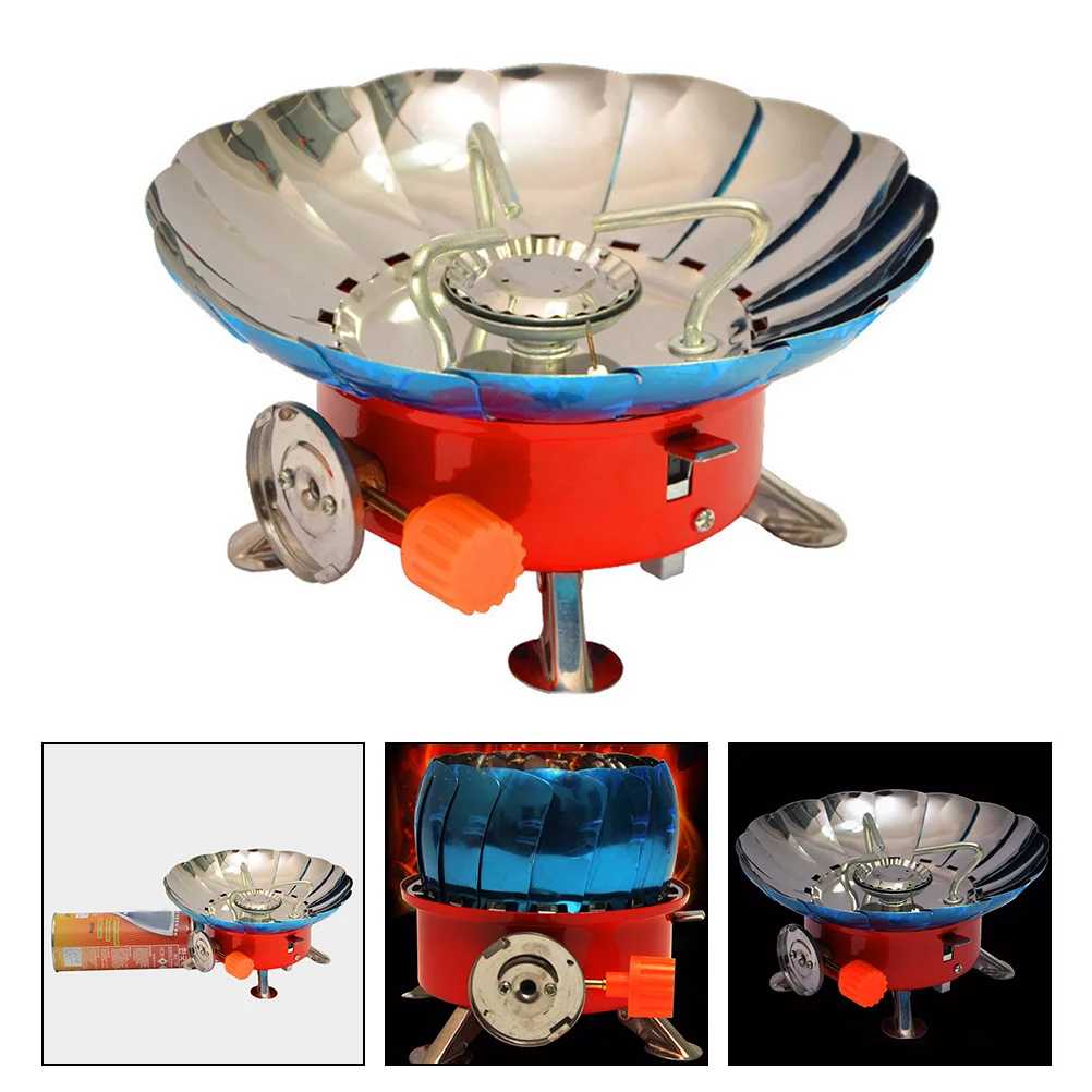 

Portable Stove Picnic Cooker Metal Burner Gas Lotus-Design Outdoor Windproof Cooking