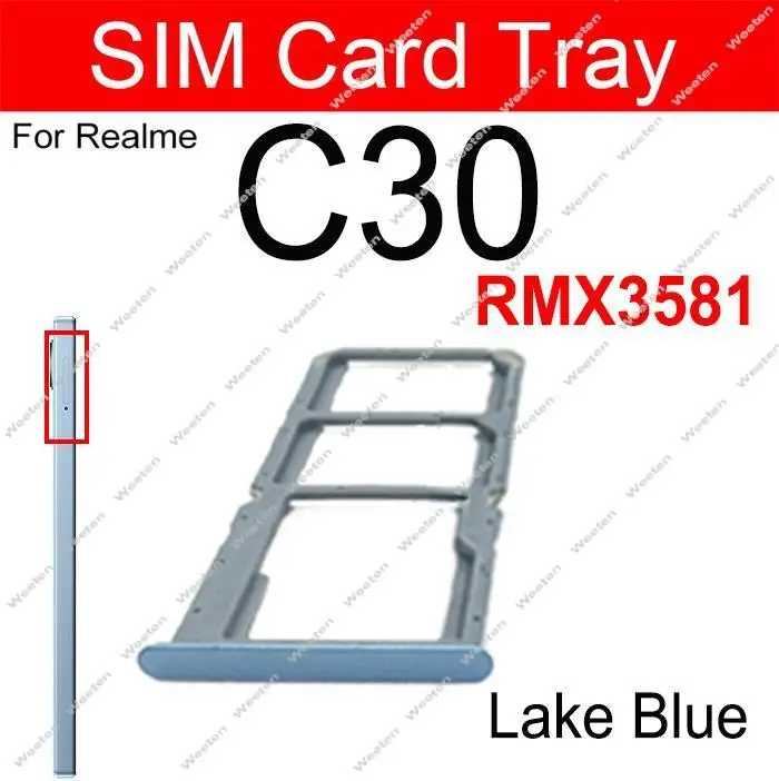 SIM Card Tray For Oppo Realme C30 C31 C33 C35 RMX3501 RMX3511 Dual Sim Card Slot Tray Holder  Card Reader Adapter Parts