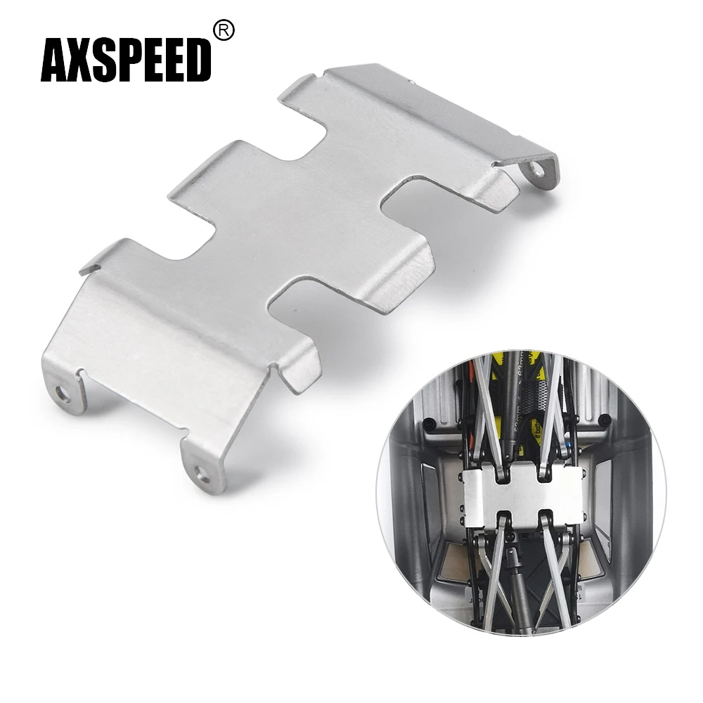 AXSPEED Osłona podwozia ze stali nierdzewnej do Axial SCX24 Deadbolt C10 Wrangler Gladiator Bronco 1/24 RC Car