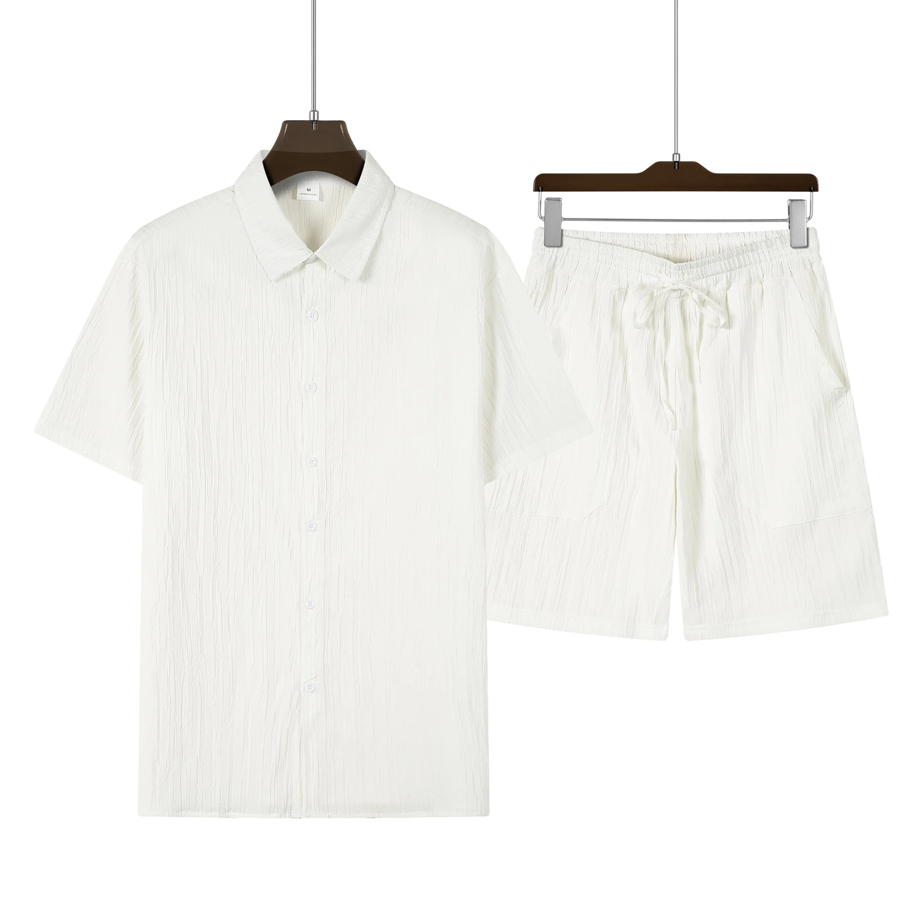Nice Conjunto De Camisa E Shorts De Manga Curta Masculino, Calça Esportiva Casual, Estilo De Férias, 2 Peças, Verão