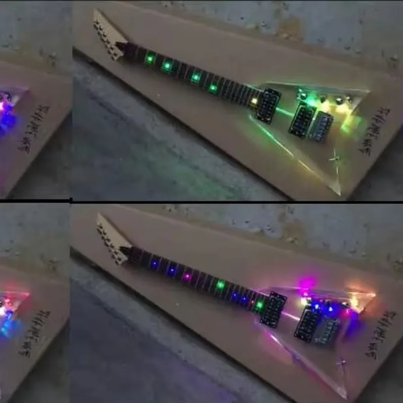 STLF Flyoung High Quality Acrylic Electric Guitar LED Lights Mini Guitar Children Guitar