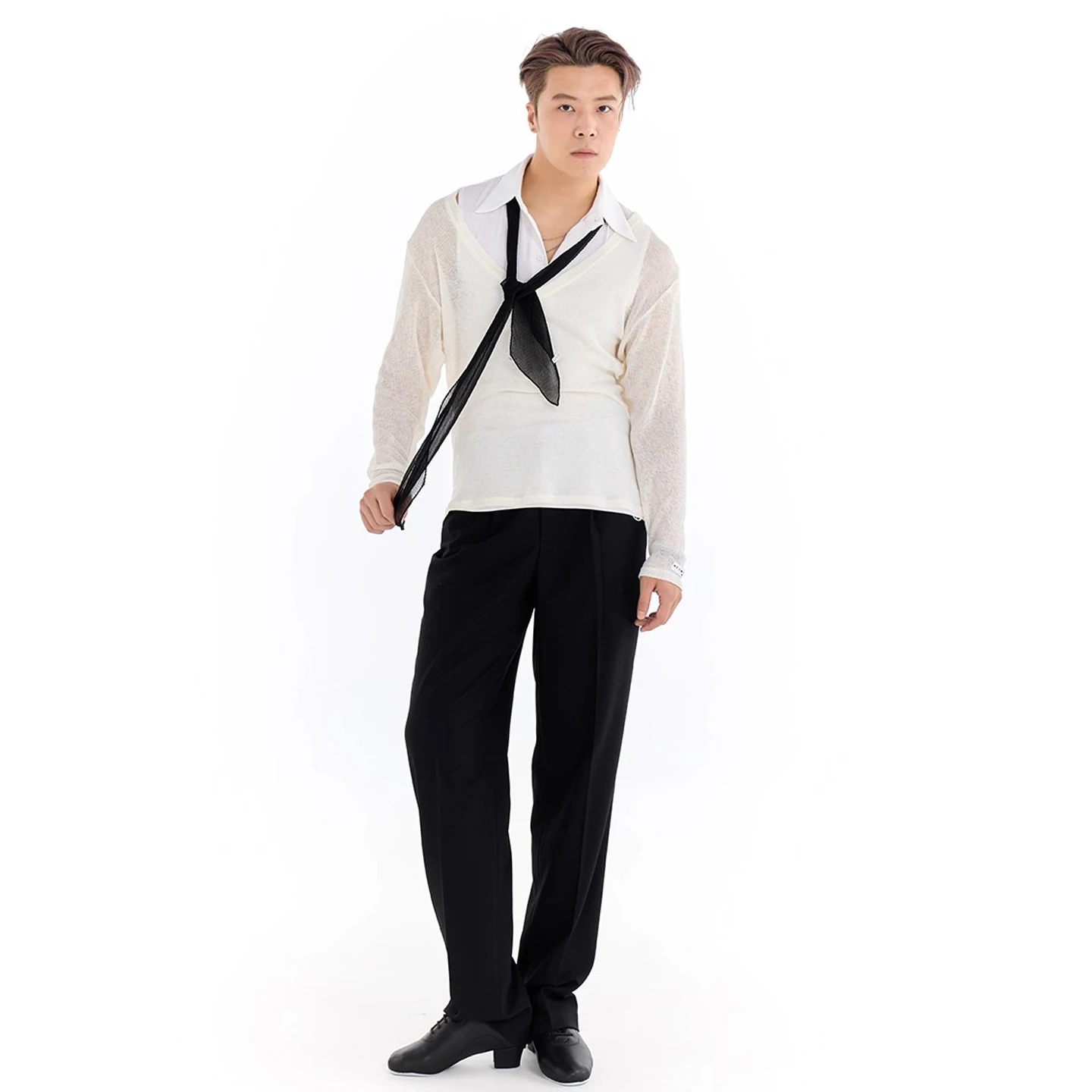 2025 New Latin Dance Accessories For Men's Tie Shawl Accessories Chacha Tango Dress Adult Male Latin Performance Wear DN22021