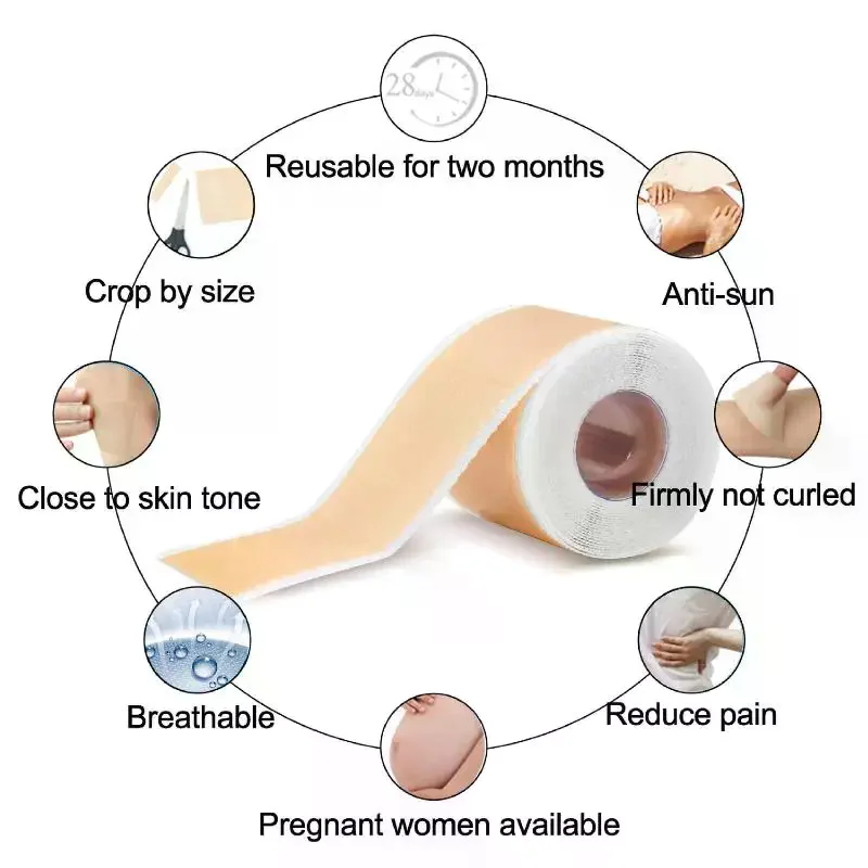 /JCS/Silicone Gel Scar Sheet Patch Treatment Removal Tape Cover Burn Trauma Repair  Ear Scar Section Beauty Skin 1 Roll