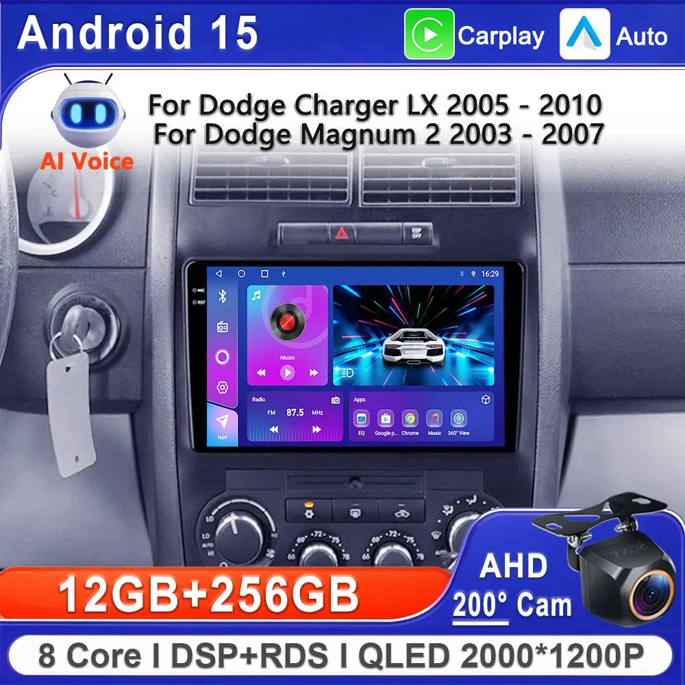 Android 15 For Dodge Charger LX 2005 - 2010 For Dodge Magnum 2 2003 - 2007 Car Radio Multimedia Video Player Navigation stereo