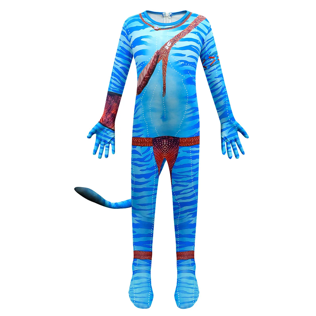 Kids Boys Movie Blue Jumpsuit with Gloves Mask Set Outfit Christmas Role Play Halloween Cosplay Costume