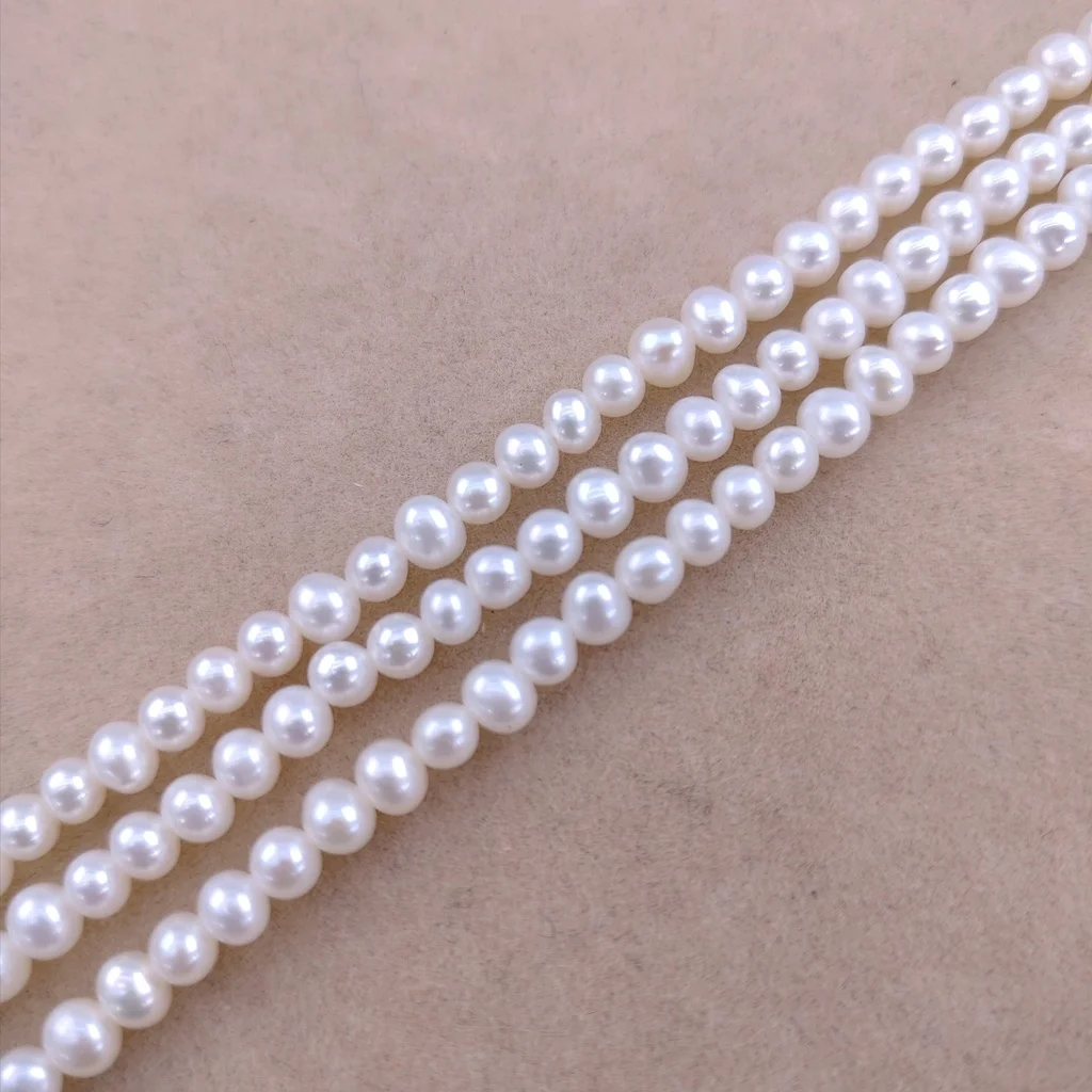 Natural potato freshwater pearls Good quality 3-4mm near round small pearls DIY semi-finished accessories