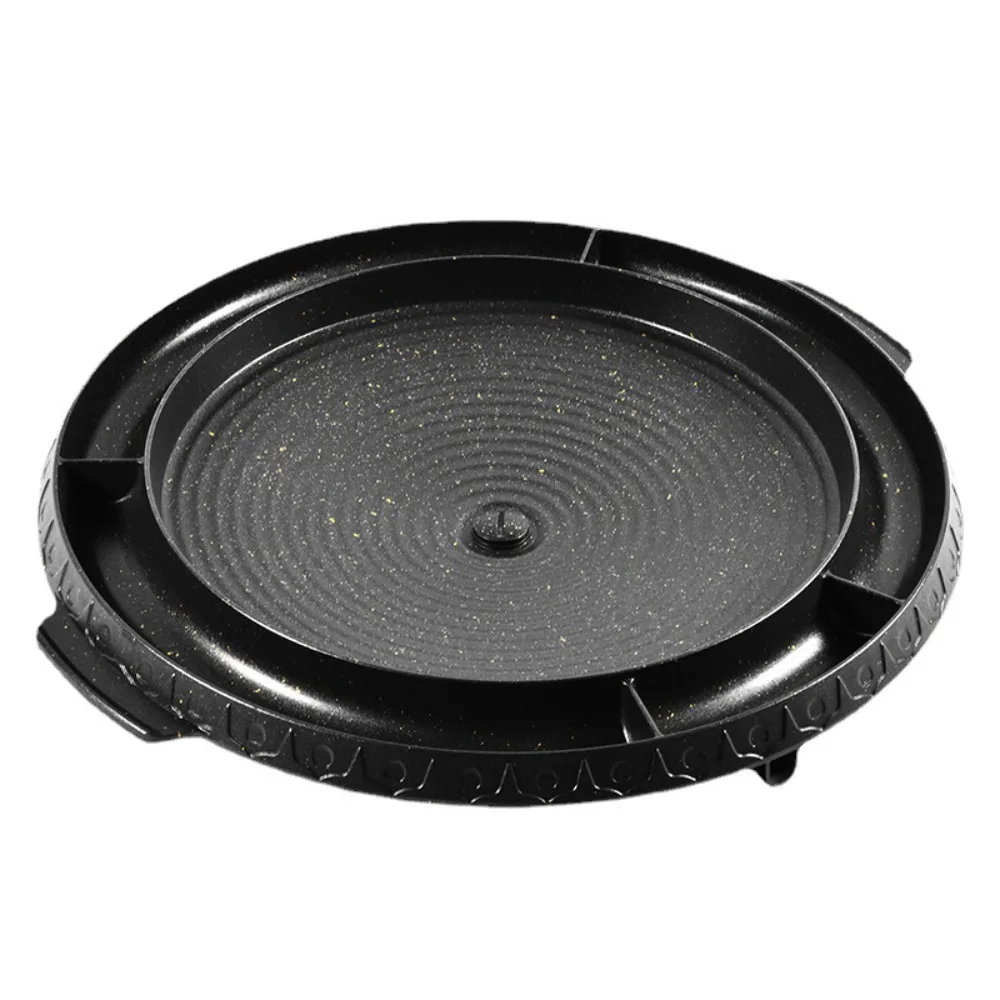 KOSUN Egg Steamed Round Grill Pan Even Heating Nonstick Smokeless Barbecue Plate for Indoor Outdoor Grilling Kitchen Accessories