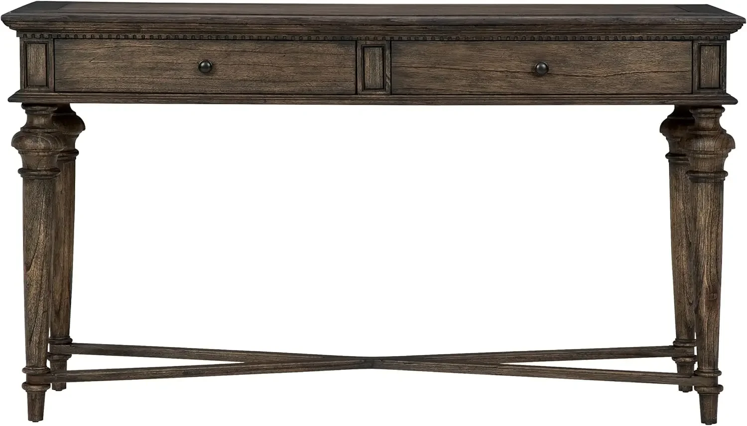 Furniture Sofa TableMindi Veneers & Select Mindi Solids, Rustic Antique Brass Hardware, Entryway Table, Living Room Table