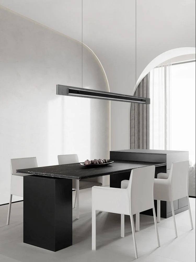 Italian minimalist restaurant pendant light, Nordic art modern minimalist full spectrum glass straight strip light