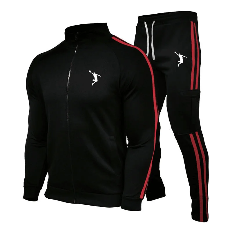 Men's Sweater And Pants Set, Sweatshirt, Tight Pants, Slim Fit Sportswear, Zippered Sweater, Fitness Wear, 2024 New ,Model