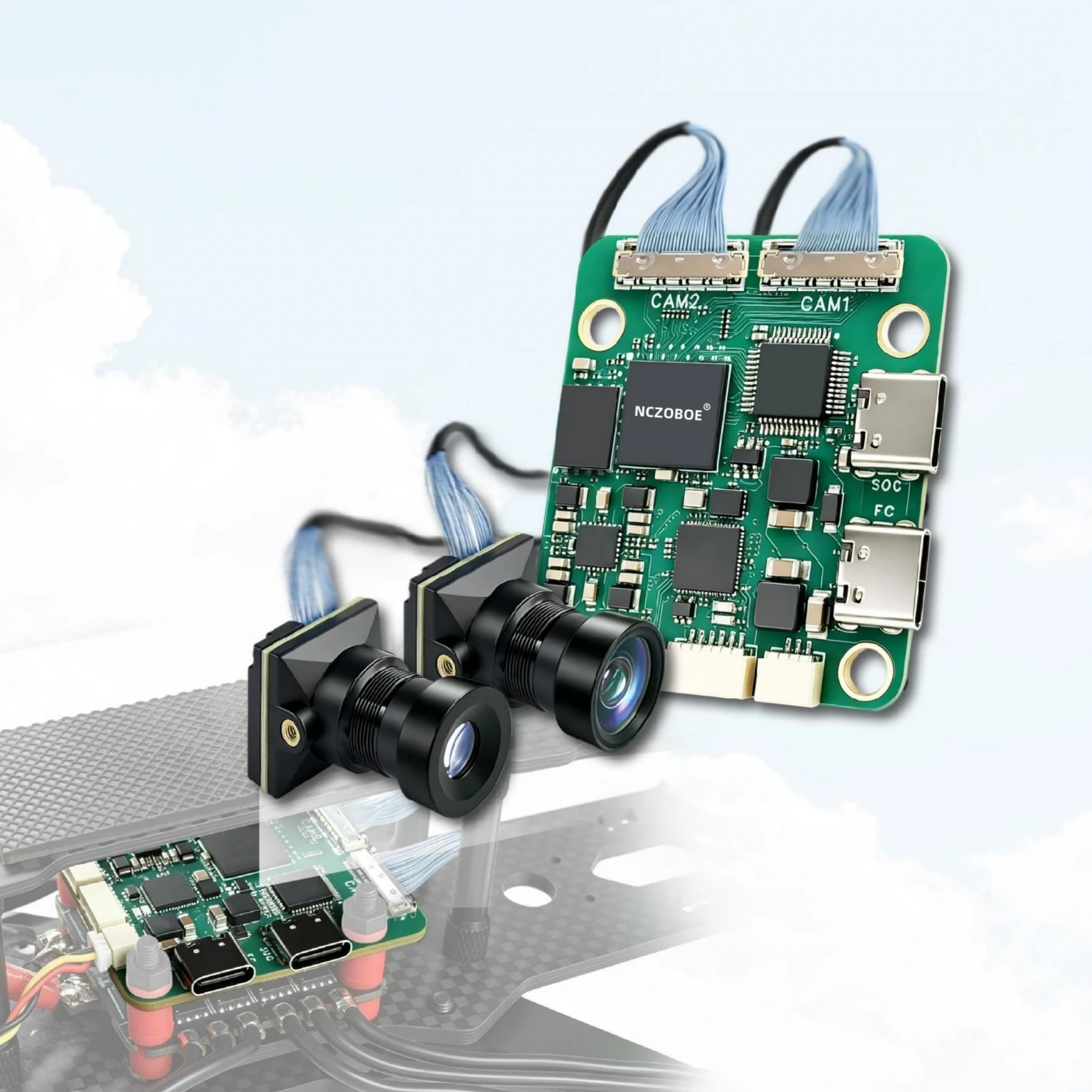 NCZOBOE AI Camera for Tracking, Drone Accessories  FPV Target Recognition Module  -  Ultra-long-range