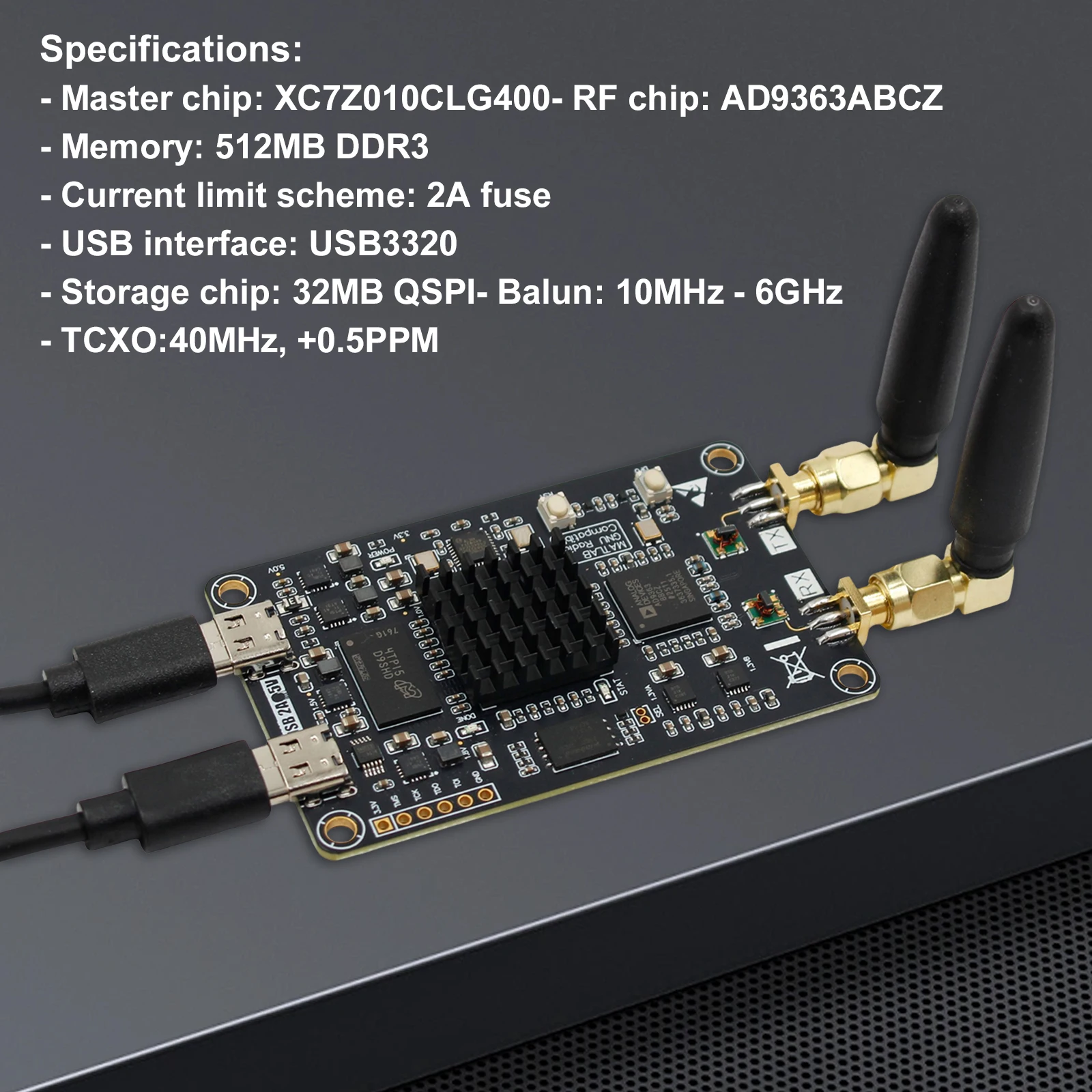 Software Defined Radio Development Board with Antenna SDR Software Defined Radio Development Board 70MHz-6GHz for PlutoSDR Nano