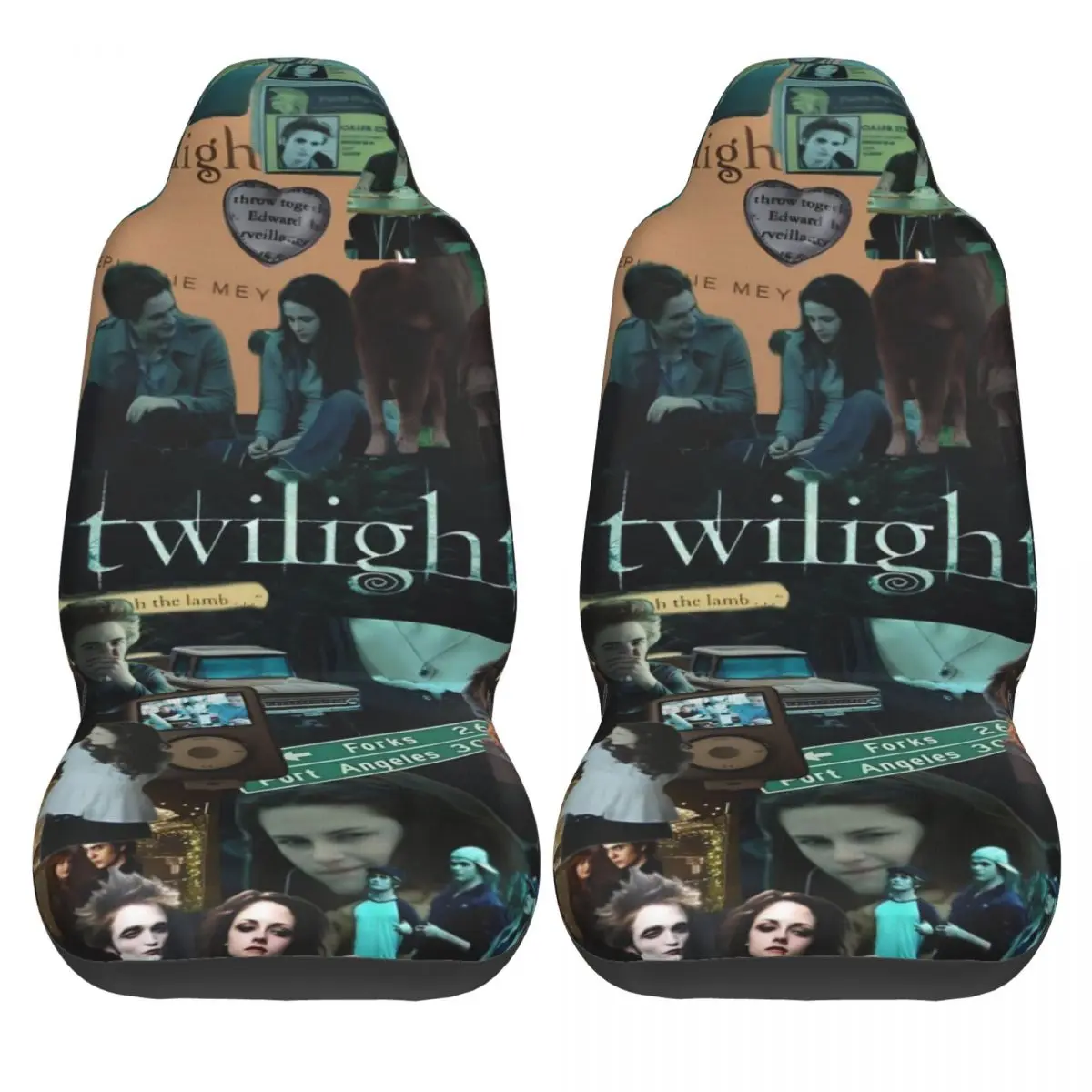 

The Twilight Edward Bella Car Seat Covers 2 Pcs Cheap Auto Seat Covers Bus Polyester Stretchable Cover