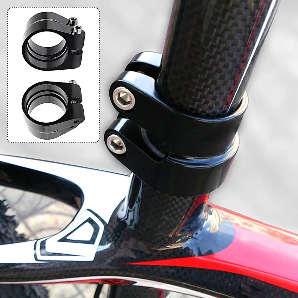 1pc Bicycle Seatpost Clamp Double Bolt Design Carbon Fiber Frame Seatpost 31.6mm/ 34.9mm Bike Cycling Tool
